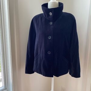 Vintage Talbots Midnight Blue Velveteen Coat